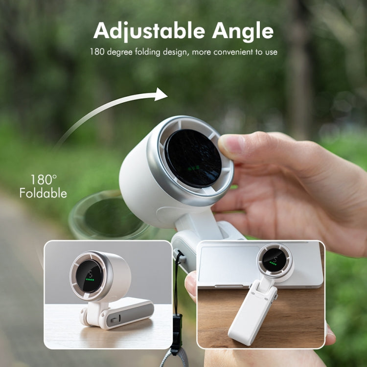 ENKAY Hat-Prince 3600mAh Battery Max 8H Cooling times Foldable Neck Turbo Fan with Digital Display(White) - HoMEdemic™ 
