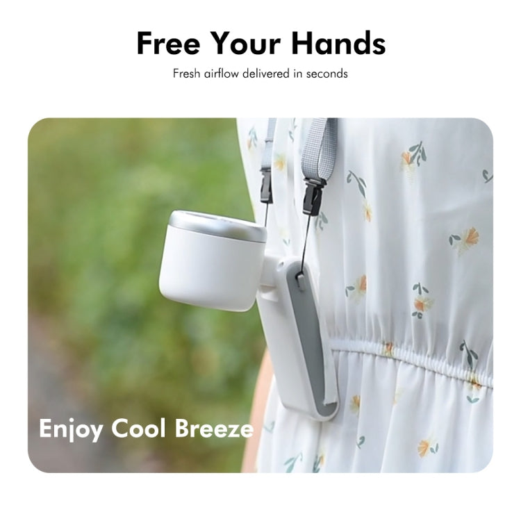 ENKAY Hat-Prince 3600mAh Battery Max 8H Cooling times Foldable Neck Turbo Fan with Digital Display(White) - HoMEdemic™ 