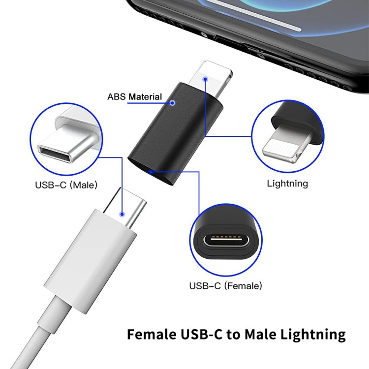 ENKAY Hat-Prince HC-6 Mini ABS USB-C / Type-C 3.1 to 8 Pin Port Connector Adapter(Black) - HoMEdemic™ 