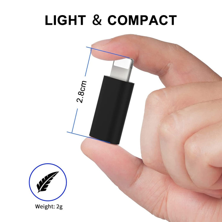 ENKAY Hat-Prince HC-6 Mini ABS USB-C / Type-C 3.1 to 8 Pin Port Connector Adapter(Black) - HoMEdemic™ 