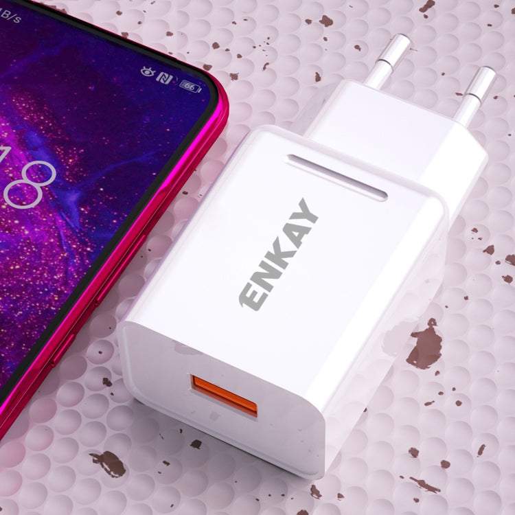 ENKAY Hat-Prince T033 18W USB QC 3.0 Fast Charging Travel Charger Power Adapter, EU Plug - HoMEdemic™ 