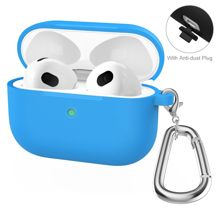 ENKAY Hat-Prince Thickened Silicone Protective Case Shock-Absorbing Cover with Keychain for Apple AirPods 3(Blue) - HoMEdemic™ 