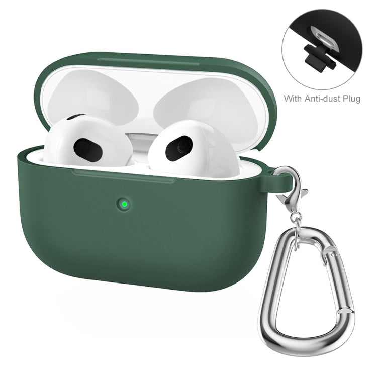 ENKAY Hat-Prince Thickened Silicone Protective Case Shock-Absorbing Cover with Keychain for Apple AirPods 3(Dark Green) - HoMEdemic™ 