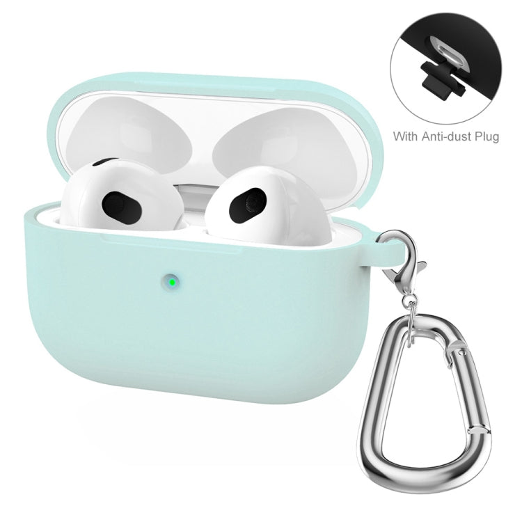 ENKAY Hat-Prince Thickened Silicone Protective Case Shock-Absorbing Cover with Keychain for Apple AirPods 3(Light Green) - HoMEdemic™ 