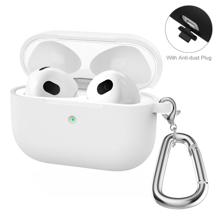 ENKAY Hat-Prince Thickened Silicone Protective Case Shock-Absorbing Cover with Keychain for Apple AirPods 3(White) - HoMEdemic™ 