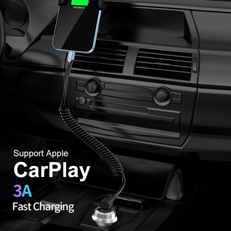 ENKAY PD 27W Type-C to 8 Pin 3A Elbow Expansion Spring Coiled Fast Chrging Data Cable, Length: 1.5m - HoMEdemic™ 