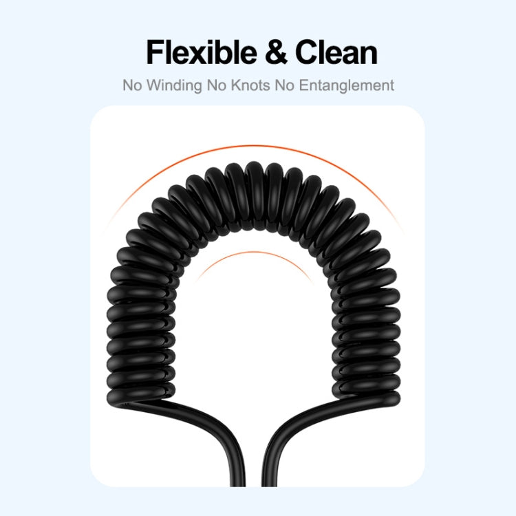 ENKAY PD 27W Type-C to 8 Pin 3A Elbow Expansion Spring Coiled Fast Chrging Data Cable, Length: 1.5m - HoMEdemic™ 