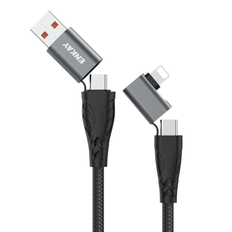 ENKAY PD100W 4-in-1 USB-A / Type-C to Type-C / 8 Pin Multifunction Fast Charging Cable with E-Marker, Cable Length:1m - HoMEdemic™ 