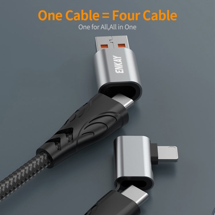 ENKAY PD100W 4-in-1 USB-A / Type-C to Type-C / 8 Pin Multifunction Fast Charging Cable with E-Marker, Cable Length:2m - HoMEdemic™ 