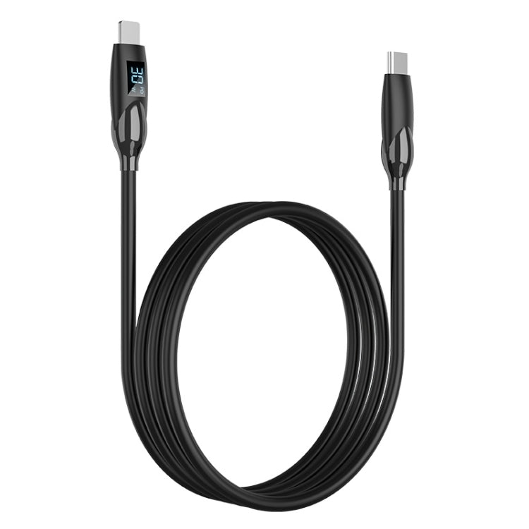 ENKAY PD30W Type-C to 8 Pin Fast Charging Data Silicone Cable with LED Display, Length:2m(Black) - HoMEdemic™ 
