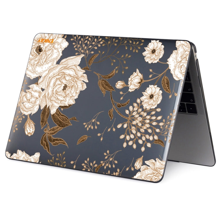 ENKAY Vintage Pattern Series Laotop Protective Crystal Case For MacBook Air 13.3 inch A1932 / A2179 / A2337(Golden Peony) - HoMEdemic™ 