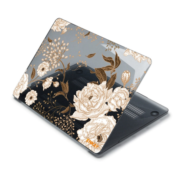 ENKAY Vintage Pattern Series Laotop Protective Crystal Case For MacBook Pro 13.3 inch A2251 / A2289 / A2338 2020(Golden Peony) - HoMEdemic™ 