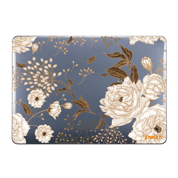 ENKAY Vintage Pattern Series Laotop Protective Crystal Case For MacBook Pro 14.2 inch A2442 (2021)/14 inch A3434 2025 (M5)(Golden Peony) - HoMEdemic™ 