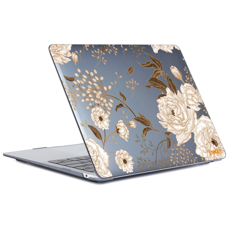 ENKAY Vintage Pattern Series Laotop Protective Crystal Case For MacBook Pro 16.2 inch A2485 2021/A2880 2023(Golden Peony) - HoMEdemic™ 