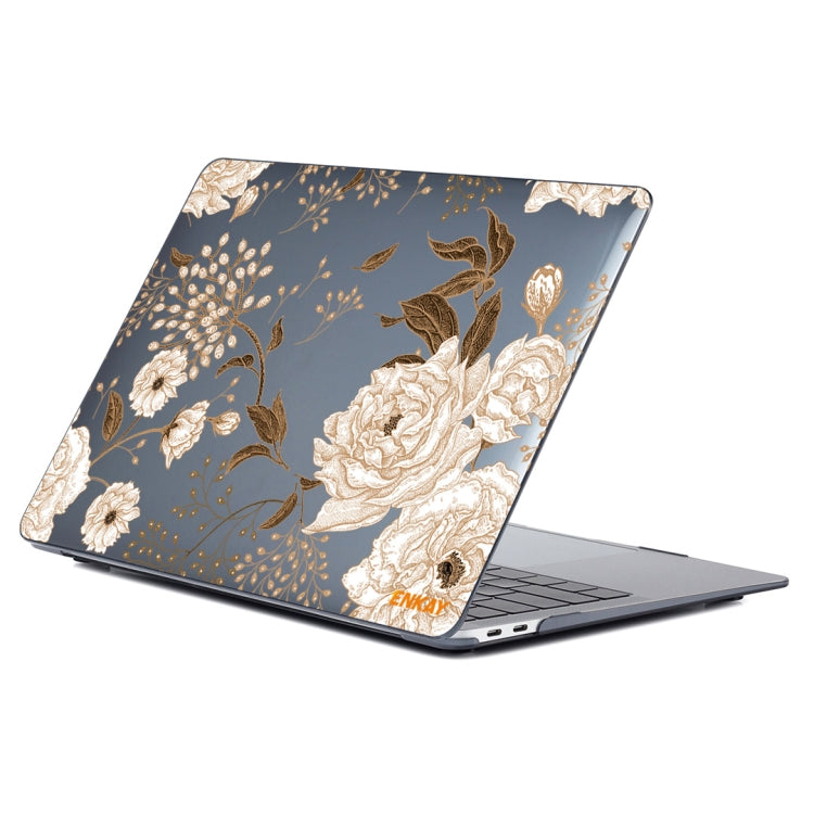 ENKAY Vintage Pattern Series Laotop Protective Crystal Case For MacBook Pro 16 inch A2141(Golden Peony) - HoMEdemic™ 
