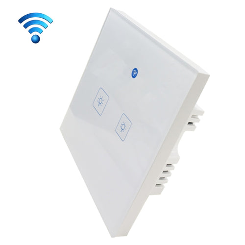 WS-UK-02 EWeLink APP & Touch Control 2A 2 Gangs Tempered Glass Panel Smart Wall Switch, AC 90V-250V, UK Plug - HoMEdemic™ 