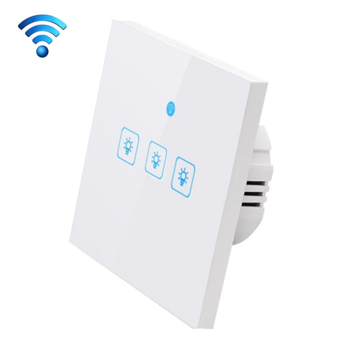 WS-EU-03 EWeLink APP & Touch Control 2A 3 Gangs Tempered Glass Panel Smart Wall Switch, AC 90V-250V, EU Plug - HoMEdemic™ 