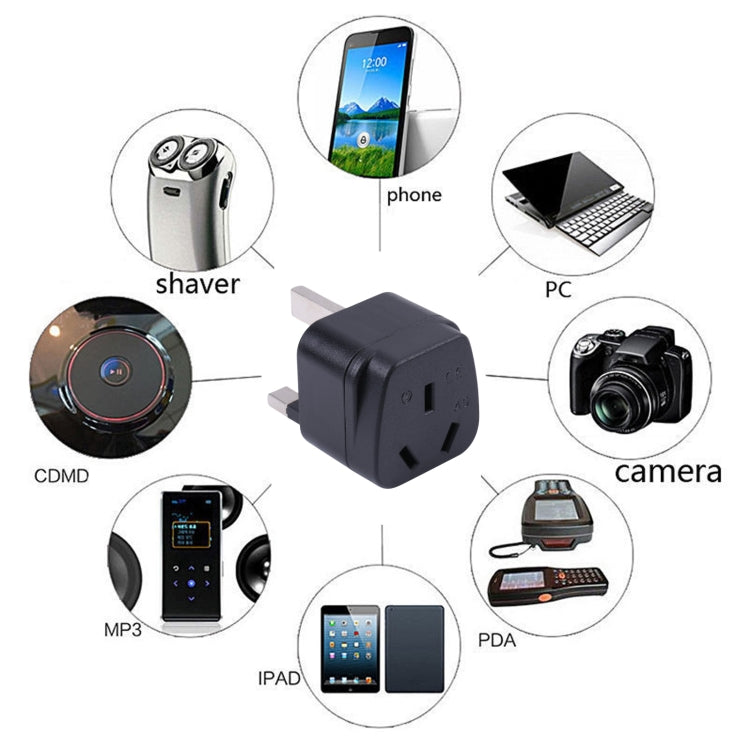 Portable Three-hole AU to UK Plug Socket Power Adapter, AU to UK, AU to EU
