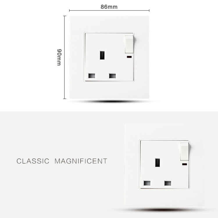 86 Type PC 13A Three Hole Power Socket with Light Switch, UK Plug - HoMEdemic™ 