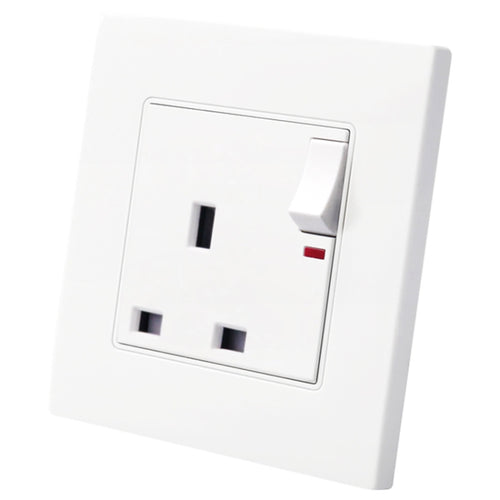 86 Type PC 13A Three Hole Power Socket with Light Switch, UK Plug - HoMEdemic™ 