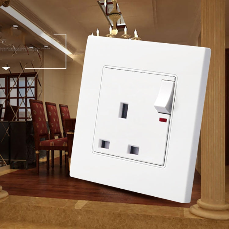 86 Type PC 13A Three Hole Power Socket with Light Switch, UK Plug - HoMEdemic™ 