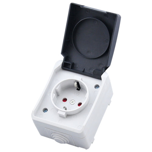 Outdoor IP44 Waterproof Power Socket with Cover, EU Plug - HoMEdemic™ 