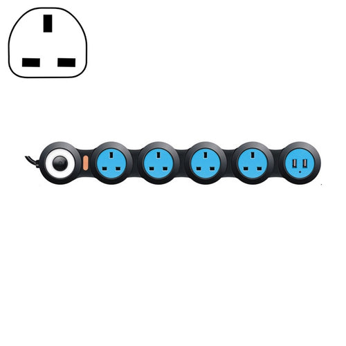 Charging Plug-in Wiring Board Creative Rotary Towline Board 13A Deformed Socket with USB, UK Plug, 5-Bit Socket - HoMEdemic™ 