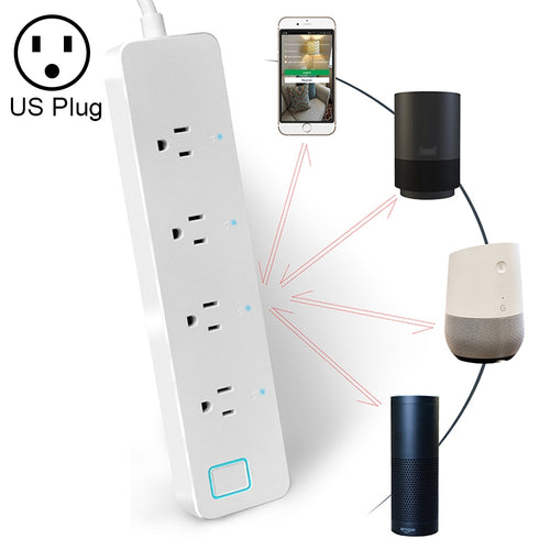 10A Home Smart WiFi Power Strip Surge Protector 4 Outlet Wireless Power Extension Socket, Support APP Operation & Timing Switch, US Plug - HoMEdemic™ 