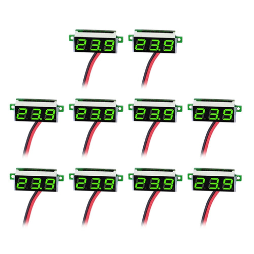 10 PCS 0.36 inch 2 Wires Digital Voltage Meter, Color Light Display, Measure Voltage: DC 2.5-30V - HoMEdemic™ 