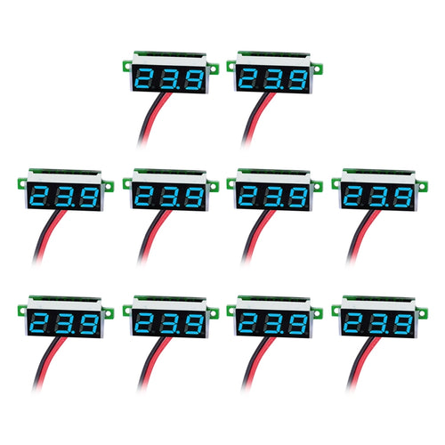 10 PCS 0.36 inch 2 Wires Digital Voltage Meter, Color Light Display, Measure Voltage: DC 2.5-30V - HoMEdemic™ 