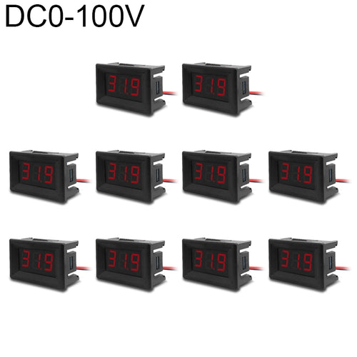 10 PCS 0.36 inch 3 Wires Digital Voltage Meter with Shell, Color Light Display, Measure Voltage: DC 0-100V - HoMEdemic™ 