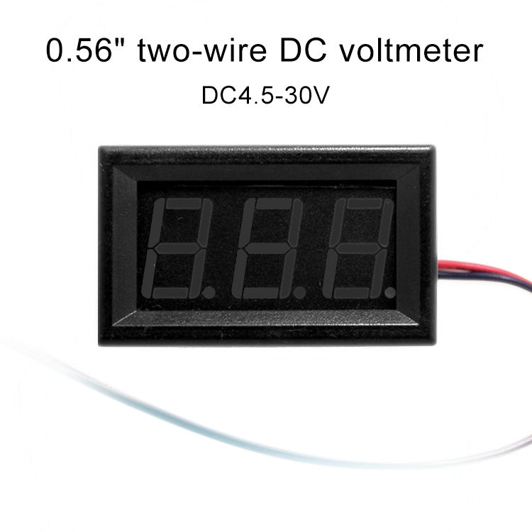 10 PCS 0.56 inch 2 Terminal Wires Digital Voltage Meter with Shell, Color Light Display, Measure Voltage: DC 4.5-30V - HoMEdemic™ 