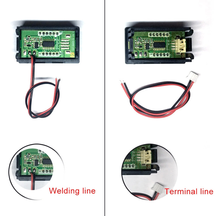 10 PCS 0.56 inch 2 Terminal Wires Digital Voltage Meter with Shell, Color Light Display, Measure Voltage: DC 4.5-30V - HoMEdemic™ 