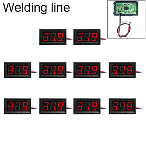 10 PCS 0.56 inch 2 Welding Wires Digital Voltage Meter with Shell, Color Light Display, Measure Voltage: DC 4.5-30V - HoMEdemic™ 