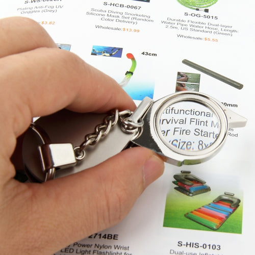 Portable Folding Loupe Metal Jewelry Antique Magnifier Magnifying Eye Glass Lens Keychain - HoMEdemic™ 