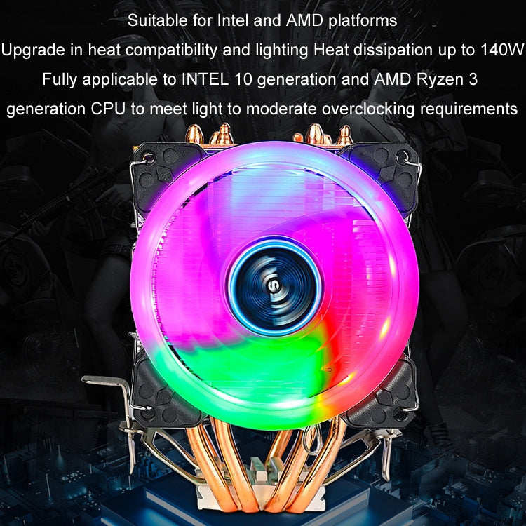 EVESKY 600 Desktop Computer 4 Copper Tube Mute CPU Cooling Fan, Color: Color Three Fans - HoMEdemic™ 