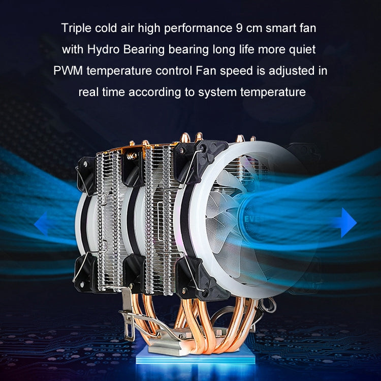 EVESKY 600 Desktop Computer 4 Copper Tube Mute CPU Cooling Fan, Color: Color Three Fans - HoMEdemic™ 