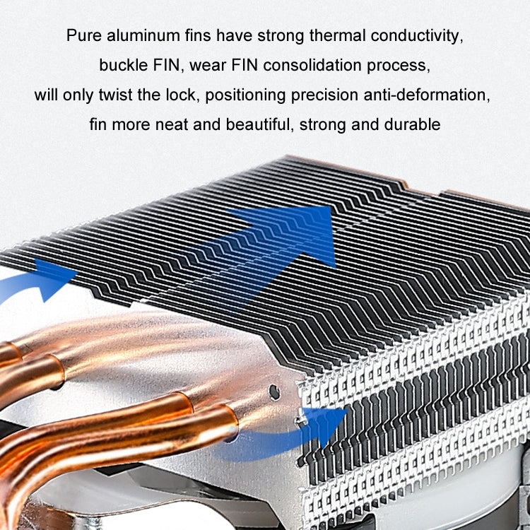 EVESKY 600 Desktop Computer 4 Copper Tube Mute CPU Cooling Fan, Color: No Light Three Fans - HoMEdemic™ 