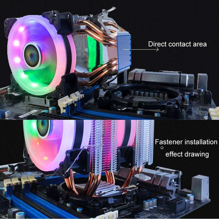 EVESKY 600 Desktop Computer 4 Copper Tube Mute CPU Cooling Fan, Color: No Light Three Fans - HoMEdemic™ 
