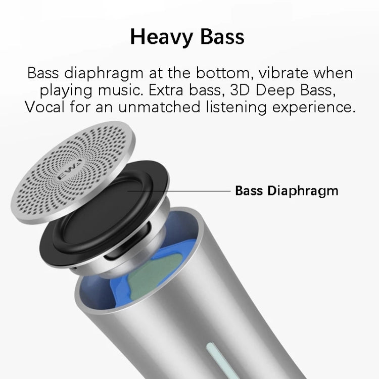 EWA A115 Portable Metal Bluetooth Speaker 105H Power Hifi Stereo Outdoor Subwoofer(Silver) - HoMEdemic™ 