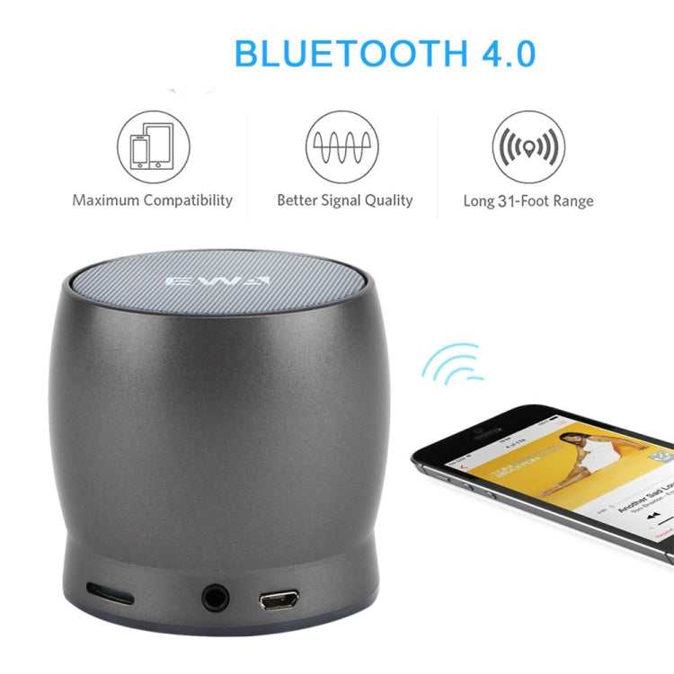 EWA A150 Portable Mini Bluetooth Speaker Wireless Hifi Stereo Strong Bass Music Boom Box Metal Subwoofer, Support Micro SD Card & 3.5mm AUX(Blue) - HoMEdemic™ 