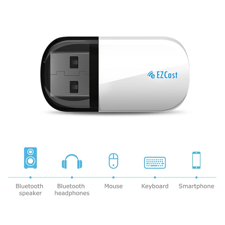 EZCast EZC-5200BS 600Mbps Dual Band WiFi + Bluetooth USB 2.0 Wireless Adapter (White) - HoMEdemic™ 