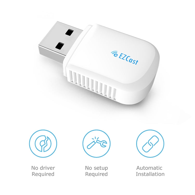 EZCast EZC-5200BS 600Mbps Dual Band WiFi + Bluetooth USB 2.0 Wireless Adapter (White) - HoMEdemic™ 