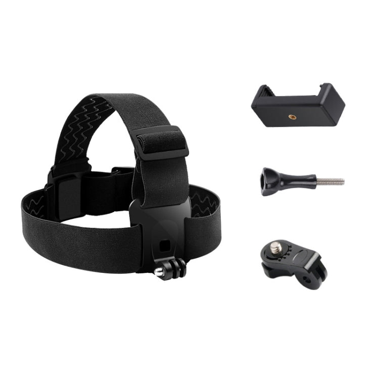 Elastic Mount Belt Adjustable Head Strap with Phone Clamp & Screw & S-type Adapter for GoPro HERO10 Black / HERO9 Black /8 /7 /6 /5, Xiaoyi and Other Action Cameras, Smarphones(Black) - HoMEdemic™ 