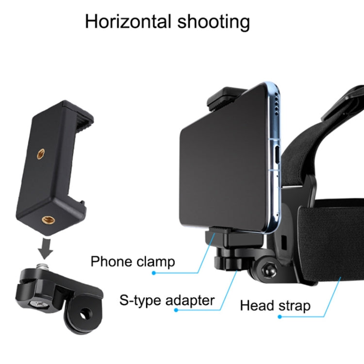 Elastic Mount Belt Adjustable Head Strap with Phone Clamp & Screw & S-type Adapter for GoPro HERO10 Black / HERO9 Black /8 /7 /6 /5, Xiaoyi and Other Action Cameras, Smarphones(Black) - HoMEdemic™ 