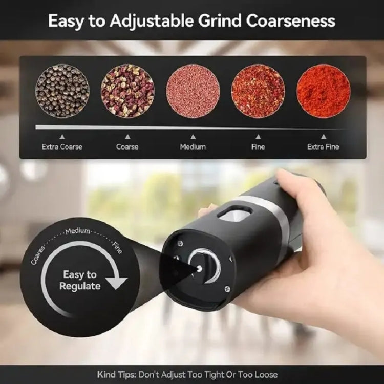 Electric Automatic Salt And Pepper Grinder Set With Charging Base, Model: K2 KYMQ-17C - HoMEdemic™ 