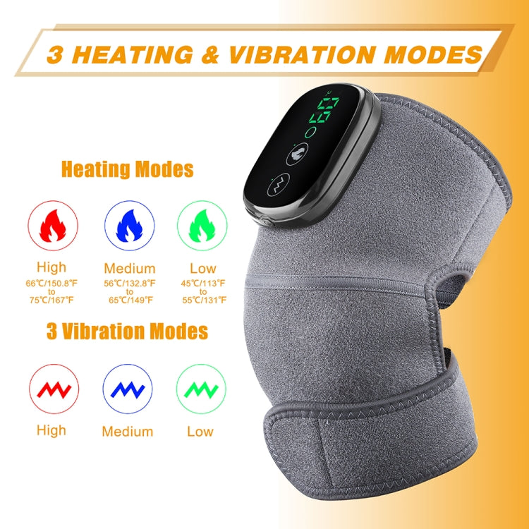 Electric Heating Therapy Knee Massager Vibration Massage Knee Pad(Gray) - HoMEdemic™ 