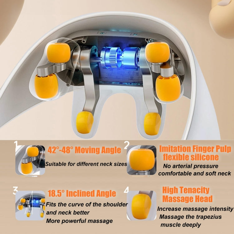 Electric Neck And Shoulder Massager Shiatsu Back Neck Massager With Heat(White) - HoMEdemic™ 