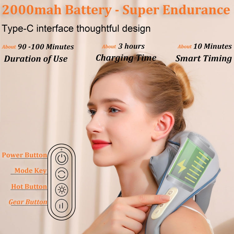 Electric Neck And Shoulder Massager Shiatsu Back Neck Massager With Heat(White) - HoMEdemic™ 