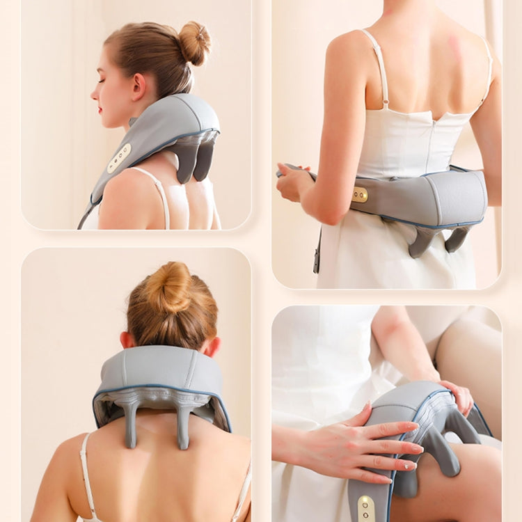 Electric Neck And Shoulder Massager Shiatsu Back Neck Massager With Heat(White) - HoMEdemic™ 